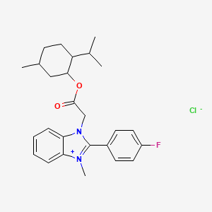 molecular formula C26H32ClFN2O2 B5223855 2-(4-fluorophenyl)-1-{2-[(2-isopropyl-5-methylcyclohexyl)oxy]-2-oxoethyl}-3-methyl-1H-3,1-benzimidazol-3-ium chloride 