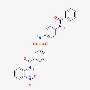 molecular formula C26H20N4O6S B5223862 3-({[4-(benzoylamino)phenyl]amino}sulfonyl)-N-(2-nitrophenyl)benzamide 