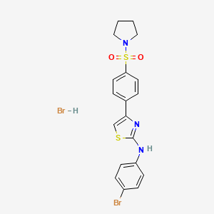 molecular formula C19H19Br2N3O2S2 B5223868 N-(4-bromophenyl)-4-[4-(1-pyrrolidinylsulfonyl)phenyl]-1,3-thiazol-2-amine hydrobromide 