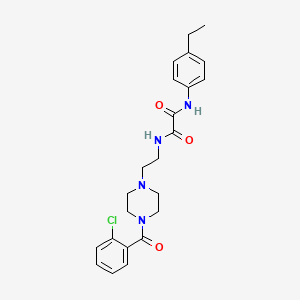 molecular formula C23H27ClN4O3 B5223872 N-{2-[4-(2-chlorobenzoyl)-1-piperazinyl]ethyl}-N'-(4-ethylphenyl)ethanediamide 