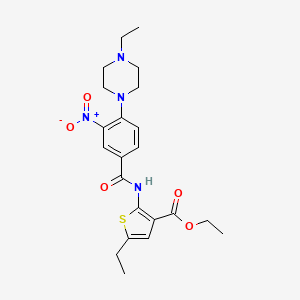 ethyl 5-ethyl-2-{[4-(4-ethyl-1-piperazinyl)-3-nitrobenzoyl]amino}-3-thiophenecarboxylate