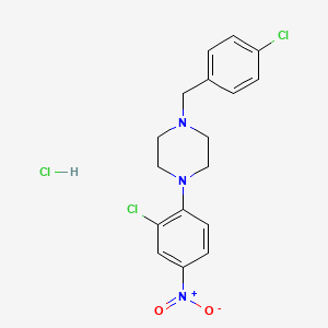 molecular formula C17H18Cl3N3O2 B5223926 1-(4-chlorobenzyl)-4-(2-chloro-4-nitrophenyl)piperazine hydrochloride 