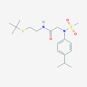 molecular formula C18H30N2O3S2 B5223933 N~1~-[2-(tert-butylthio)ethyl]-N~2~-(4-isopropylphenyl)-N~2~-(methylsulfonyl)glycinamide 