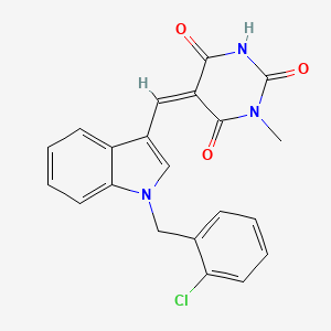molecular formula C21H16ClN3O3 B5223940 5-{[1-(2-chlorobenzyl)-1H-indol-3-yl]methylene}-1-methyl-2,4,6(1H,3H,5H)-pyrimidinetrione 
