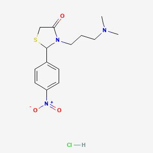 molecular formula C14H20ClN3O3S B5223948 3-[3-(dimethylamino)propyl]-2-(4-nitrophenyl)-1,3-thiazolidin-4-one hydrochloride 