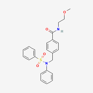 molecular formula C23H24N2O4S B5223956 N-(2-methoxyethyl)-4-{[phenyl(phenylsulfonyl)amino]methyl}benzamide 