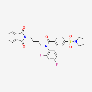 molecular formula C29H27F2N3O5S B5223960 N-(2,4-difluorophenyl)-N-[4-(1,3-dioxo-1,3-dihydro-2H-isoindol-2-yl)butyl]-4-(1-pyrrolidinylsulfonyl)benzamide 