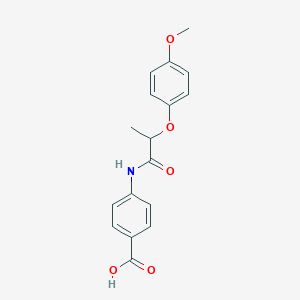 molecular formula C17H17NO5 B5223977 4-{[2-(4-methoxyphenoxy)propanoyl]amino}benzoic acid 