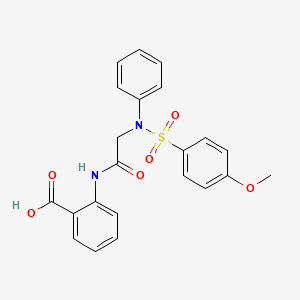 molecular formula C22H20N2O6S B5223983 2-({N-[(4-methoxyphenyl)sulfonyl]-N-phenylglycyl}amino)benzoic acid 