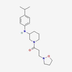 molecular formula C20H31N3O2 B5224031 N-(4-isopropylphenyl)-1-[3-(2-isoxazolidinyl)propanoyl]-3-piperidinamine 