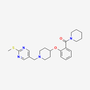 molecular formula C23H30N4O2S B5224047 2-(methylthio)-5-({4-[2-(1-piperidinylcarbonyl)phenoxy]-1-piperidinyl}methyl)pyrimidine 