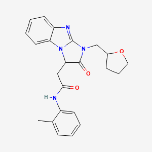 molecular formula C23H24N4O3 B5224052 N-(2-methylphenyl)-2-[2-oxo-1-(tetrahydro-2-furanylmethyl)-2,3-dihydro-1H-imidazo[1,2-a]benzimidazol-3-yl]acetamide 