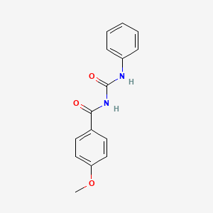 molecular formula C15H14N2O3 B5224071 N-(anilinocarbonyl)-4-methoxybenzamide CAS No. 18354-39-7