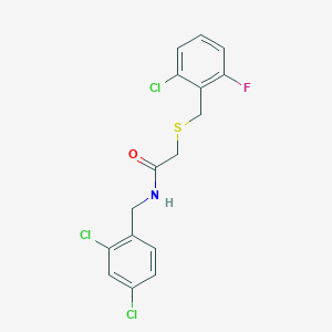 molecular formula C16H13Cl3FNOS B5224111 2-[(2-chloro-6-fluorobenzyl)thio]-N-(2,4-dichlorobenzyl)acetamide 