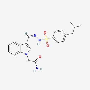 molecular formula C21H24N4O3S B5224114 2-(3-{2-[(4-isobutylphenyl)sulfonyl]carbonohydrazonoyl}-1H-indol-1-yl)acetamide 