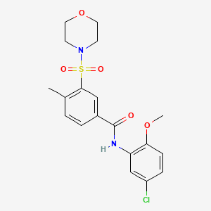 molecular formula C19H21ClN2O5S B5224116 N-(5-chloro-2-methoxyphenyl)-4-methyl-3-(morpholin-4-ylsulfonyl)benzamide 