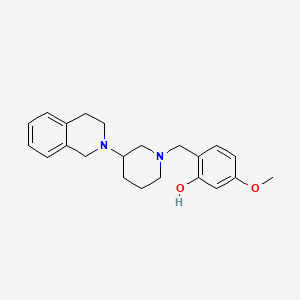 molecular formula C22H28N2O2 B5224117 2-{[3-(3,4-dihydro-2(1H)-isoquinolinyl)-1-piperidinyl]methyl}-5-methoxyphenol 