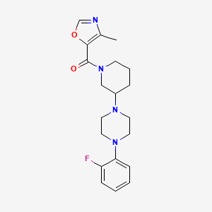 molecular formula C20H25FN4O2 B5224131 1-(2-fluorophenyl)-4-{1-[(4-methyl-1,3-oxazol-5-yl)carbonyl]-3-piperidinyl}piperazine 