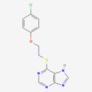 molecular formula C13H11ClN4OS B5224143 6-{[2-(4-chlorophenoxy)ethyl]thio}-9H-purine 