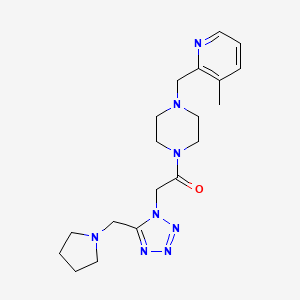 molecular formula C19H28N8O B5224150 1-[(3-methyl-2-pyridinyl)methyl]-4-{[5-(1-pyrrolidinylmethyl)-1H-tetrazol-1-yl]acetyl}piperazine 