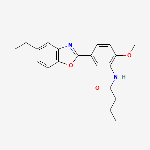 molecular formula C22H26N2O3 B5224184 N-[5-(5-isopropyl-1,3-benzoxazol-2-yl)-2-methoxyphenyl]-3-methylbutanamide 