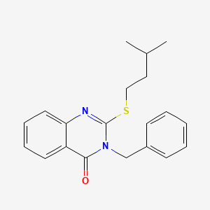 molecular formula C20H22N2OS B5224204 3-benzyl-2-[(3-methylbutyl)thio]-4(3H)-quinazolinone 