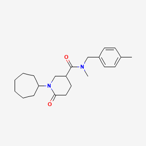 molecular formula C22H32N2O2 B5224267 1-cycloheptyl-N-methyl-N-(4-methylbenzyl)-6-oxo-3-piperidinecarboxamide 