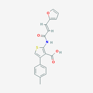 molecular formula C19H15NO4S B522427 2-{[3-(2-Furyl)acryloyl]amino}-4-(4-methylphenyl)-3-thiophenecarboxylic acid 