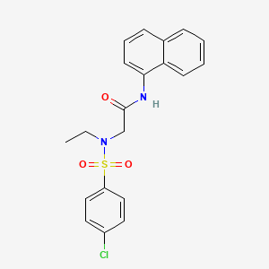 molecular formula C20H19ClN2O3S B5224270 N~2~-[(4-chlorophenyl)sulfonyl]-N~2~-ethyl-N~1~-1-naphthylglycinamide 