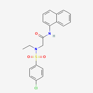 molecular formula C20H19ClN2O3S B5224270 N~2~-[(4-chlorophenyl)sulfonyl]-N~2~-ethyl-N-naphthalen-1-ylglycinamide 