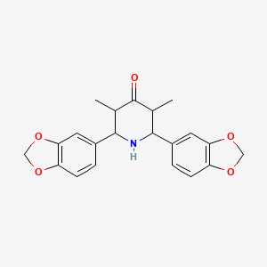 molecular formula C21H21NO5 B5224274 2,6-bis(1,3-benzodioxol-5-yl)-3,5-dimethyl-4-piperidinone 