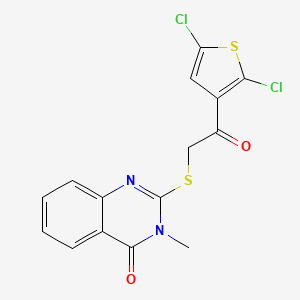 molecular formula C15H10Cl2N2O2S2 B5224281 2-{[2-(2,5-dichloro-3-thienyl)-2-oxoethyl]thio}-3-methyl-4(3H)-quinazolinone 