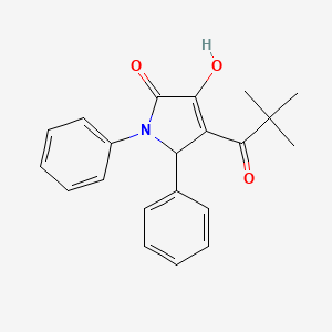 molecular formula C21H21NO3 B5224285 4-(2,2-dimethylpropanoyl)-3-hydroxy-1,5-diphenyl-1,5-dihydro-2H-pyrrol-2-one 