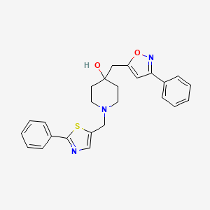 4-[(3-phenyl-5-isoxazolyl)methyl]-1-[(2-phenyl-1,3-thiazol-5-yl)methyl]-4-piperidinol