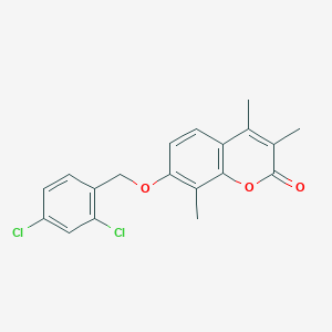 molecular formula C19H16Cl2O3 B5224329 7-[(2,4-dichlorobenzyl)oxy]-3,4,8-trimethyl-2H-chromen-2-one 