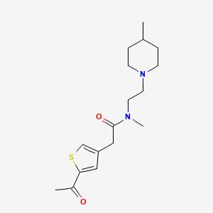 molecular formula C17H26N2O2S B5224333 2-(5-acetyl-3-thienyl)-N-methyl-N-[2-(4-methyl-1-piperidinyl)ethyl]acetamide trifluoroacetate 
