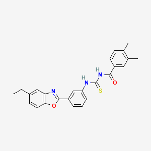 N-({[3-(5-ethyl-1,3-benzoxazol-2-yl)phenyl]amino}carbonothioyl)-3,4-dimethylbenzamide