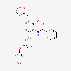 molecular formula C27H26N2O4 B5224348 N-(2-(3-phenoxyphenyl)-1-{[(tetrahydro-2-furanylmethyl)amino]carbonyl}vinyl)benzamide 