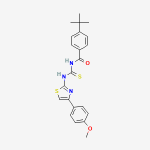 molecular formula C22H23N3O2S2 B5224356 4-tert-butyl-N-({[4-(4-methoxyphenyl)-1,3-thiazol-2-yl]amino}carbonothioyl)benzamide 