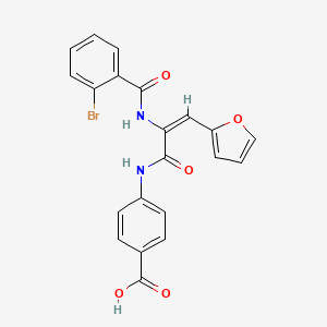 molecular formula C21H15BrN2O5 B5224357 4-{[2-[(2-bromobenzoyl)amino]-3-(2-furyl)acryloyl]amino}benzoic acid 