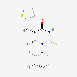 molecular formula C15H8Cl2N2O2S2 B5224360 1-(2,3-dichlorophenyl)-5-(2-thienylmethylene)-2-thioxodihydro-4,6(1H,5H)-pyrimidinedione 