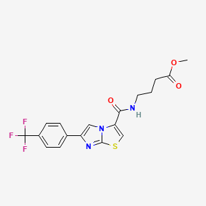 molecular formula C18H16F3N3O3S B5224363 methyl 4-[({6-[4-(trifluoromethyl)phenyl]imidazo[2,1-b][1,3]thiazol-3-yl}carbonyl)amino]butanoate 