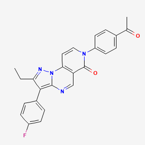 molecular formula C25H19FN4O2 B5224368 7-(4-acetylphenyl)-2-ethyl-3-(4-fluorophenyl)pyrazolo[1,5-a]pyrido[3,4-e]pyrimidin-6(7H)-one 