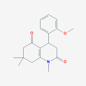 molecular formula C19H23NO3 B5224420 4-(2-methoxyphenyl)-1,7,7-trimethyl-4,6,7,8-tetrahydro-2,5(1H,3H)-quinolinedione 