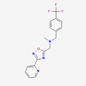 molecular formula C17H15F3N4O B5224444 N-methyl-1-[3-(2-pyridinyl)-1,2,4-oxadiazol-5-yl]-N-[4-(trifluoromethyl)benzyl]methanamine 
