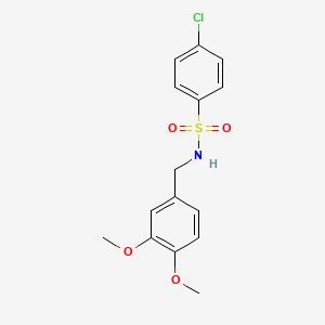 molecular formula C15H16ClNO4S B5224463 4-chloro-N-(3,4-dimethoxybenzyl)benzenesulfonamide 