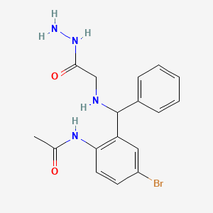 N-{4-bromo-2-[[(2-hydrazino-2-oxoethyl)amino](phenyl)methyl]phenyl}acetamide