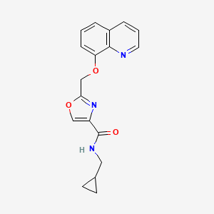 molecular formula C18H17N3O3 B5224488 N-(cyclopropylmethyl)-2-[(8-quinolinyloxy)methyl]-1,3-oxazole-4-carboxamide 