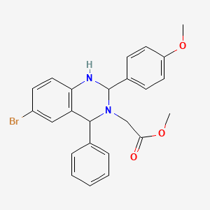 methyl [6-bromo-2-(4-methoxyphenyl)-4-phenyl-1,4-dihydro-3(2H)-quinazolinyl]acetate