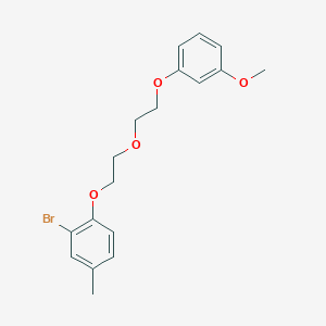 molecular formula C18H21BrO4 B5224566 2-bromo-1-{2-[2-(3-methoxyphenoxy)ethoxy]ethoxy}-4-methylbenzene 